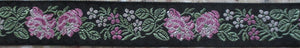 Flowers...Pink on Black 1 Inch