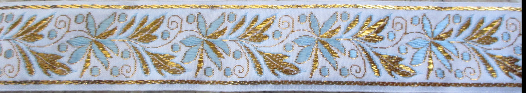Floral...Abstract Light Blue and Gold (Vintage)
