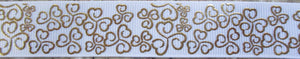 Swirls...Gold Metallic on White 1 Inch