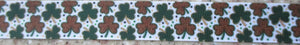 Shamrocks...Brown and Green on White 1 Inch