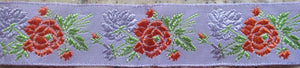 Flowers...Red on Violet 1 Inch (Vintage)