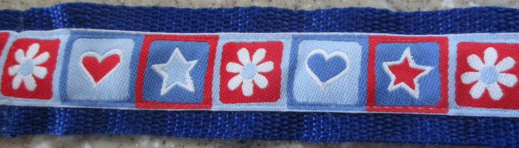 Hearts...Stars Flowers on Blue