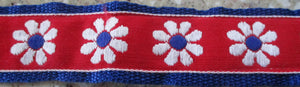 Flowers...Daisy Chain on Red (Vintage)