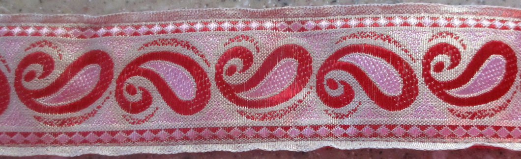 Paisley...Pink and Red on Gold