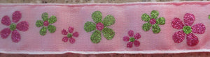 Flowers...Glitter Pink and Green