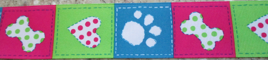 Pawprints...Pink, Green and Blue