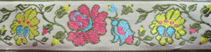 Floral...Yellow Pink on Cream (Vintage)