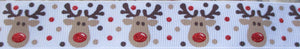 Reindeer...Red Nose on White 1 Inch