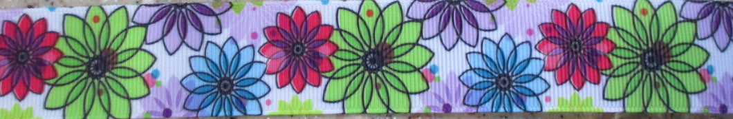 Flowers...Bright and Mod 1 Inch