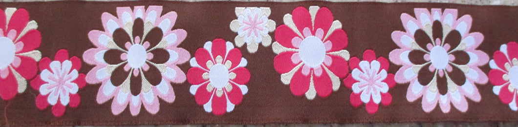 Flowers...Pink White Tan on Brown
