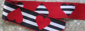 Hearts...Striped Black and Red (Double Sided)