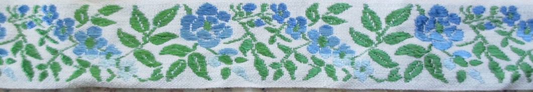 Flowers...Blue Ombre as White 1 Inch (Vintage)