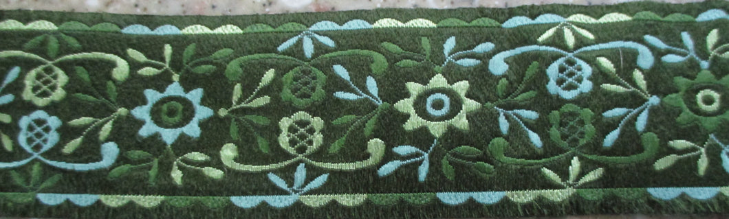 Flowers and Scrolls...Greens on Green